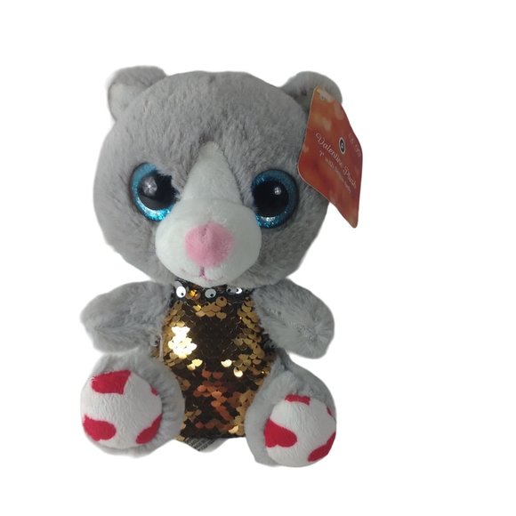 Publix Valentine's Bear W/Sequin Belly Plush 7" Stuffed Animal - Picture 3 of 7